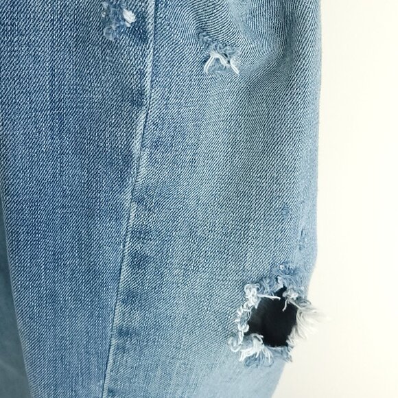 Ariat Jeans Men's 38x32 Blue Fade Denim Relaxed Boot Distressed Destroyed - Picture 7 of 12